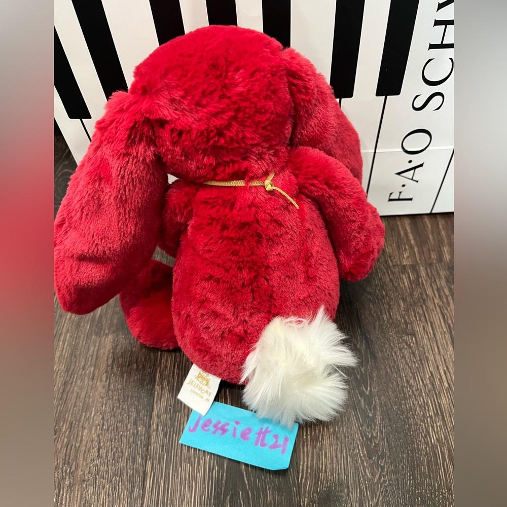 Jellycat Bashful Luxe Bunny Scarlett Medium 12" 100%Authentic NWT US - Picture 4 of 8